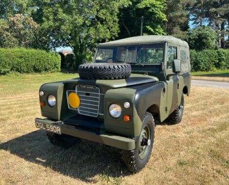 Land Rover Series 3 R6 Land Rover Series 3 Ragtop in Drab Olive Camouflage For Sale